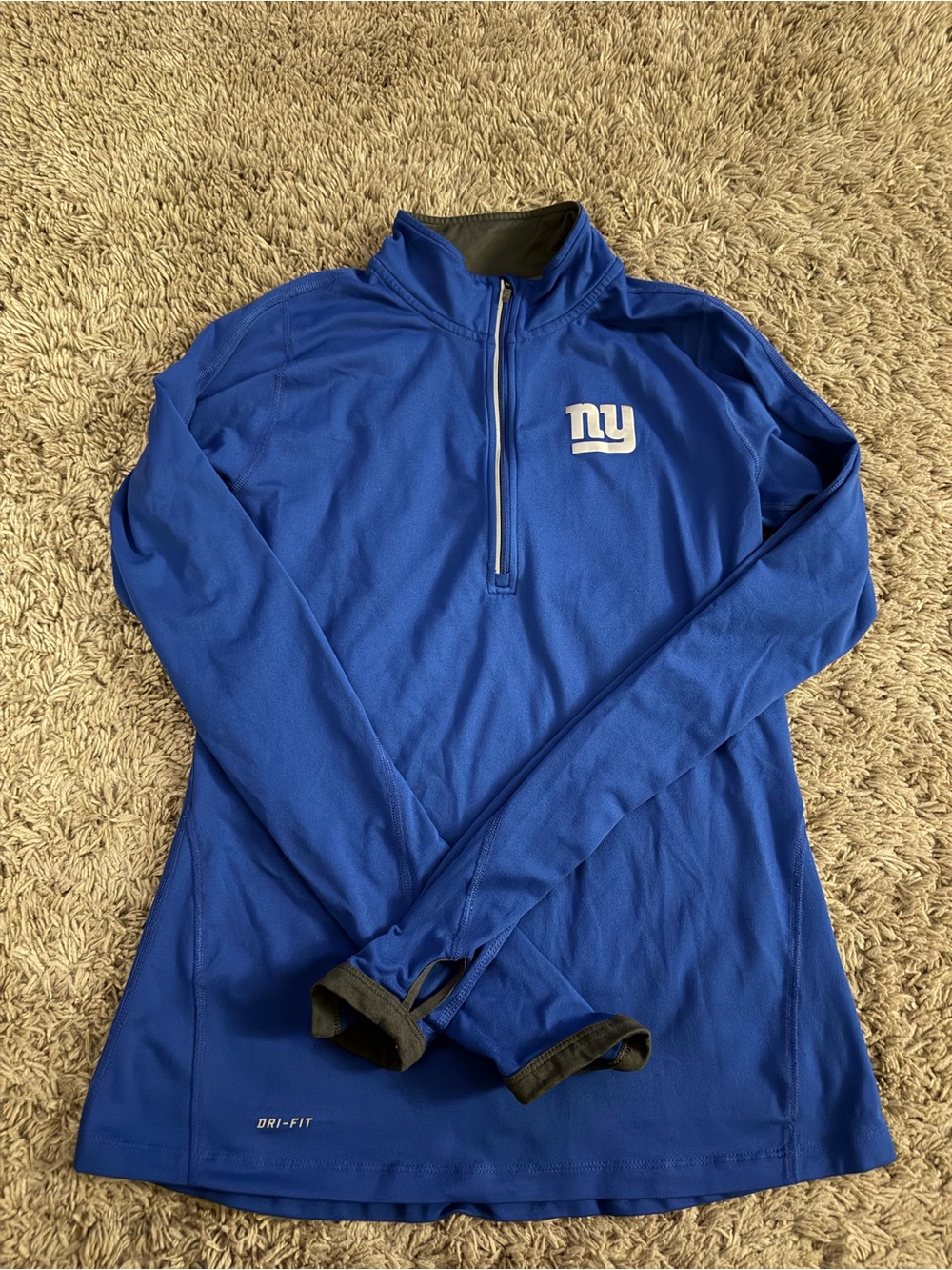 NFL Royal Blue Quarter-Zip Pullover with NY Logo